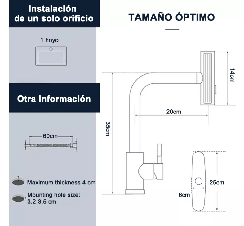 Foto 4 | Mezcladora Para Fregadero Xtellar 3 Modos Plateada