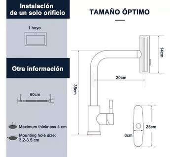 Foto 4 | Mezcladora Para Fregadero Xtellar 3 Modos Plateada