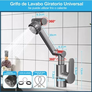Foto 2 | Grifo Mezcladora Xtellar Para Fregadero Color Gris