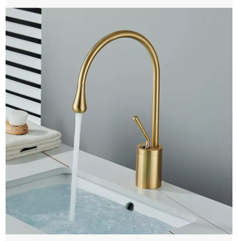 Foto 4 | Grifo Mezclador Xtellar Para Baño Lavabo Llave Monomando Fregadero Acabado Mate Color Dorado