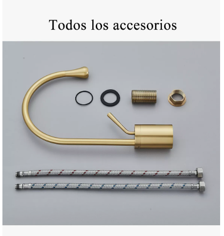 Foto 5 | Grifo Mezclador Xtellar Para Baño Lavabo Llave Monomando Fregadero Acabado Mate Color Dorado