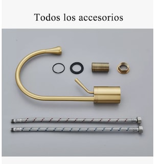 Foto 5 | Grifo Mezclador Xtellar Para Baño Lavabo Llave Monomando Fregadero Acabado Mate Color Dorado