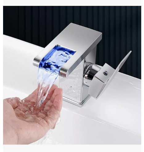 Foto 4 | Grifo Xtellar Para Lavabo De Baño Con Luz Led, 3 Colores Cambiantes Acabado Brillante Color Plateado