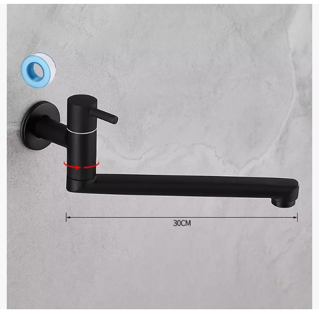 Foto 5 pulgar | Grifo Xtellar Para Empotrar En Muro De Baño O Jardín Llave Negro