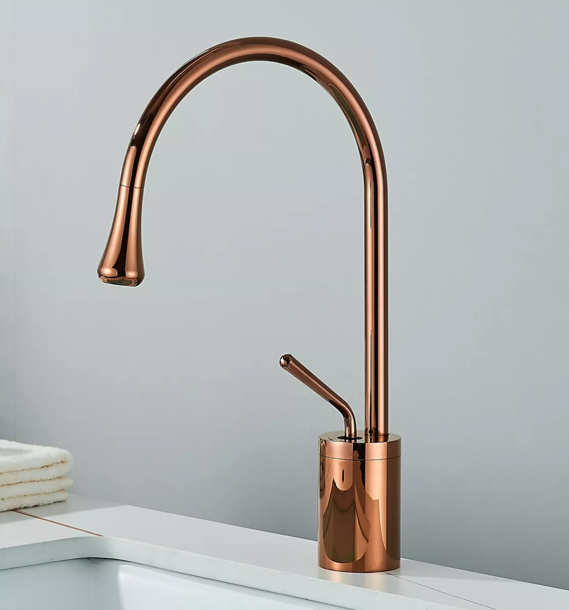Foto 2 | Grifo Mezclador Para Baño Lavabo Llave Monomando Fregadero Acabado Brillante Bronce Xtellar