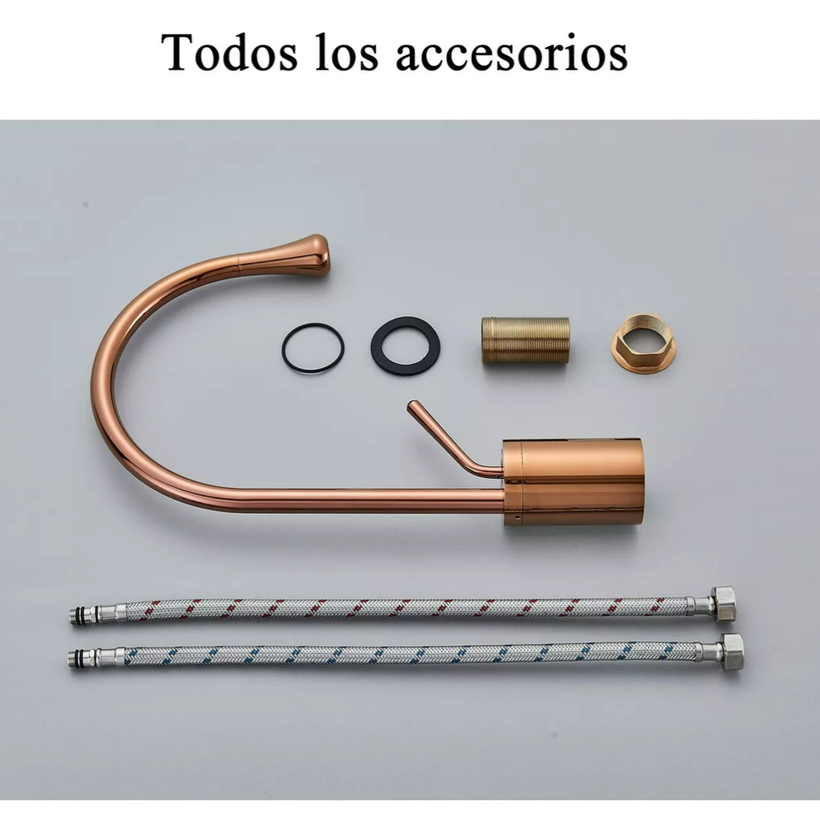 Foto 4 | Grifo Mezclador Para Baño Lavabo Llave Monomando Fregadero Acabado Brillante Bronce Xtellar