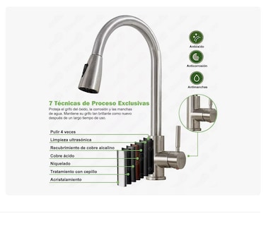 Foto 3 | Mezcladora Para Fregadero Flexible Xtellar