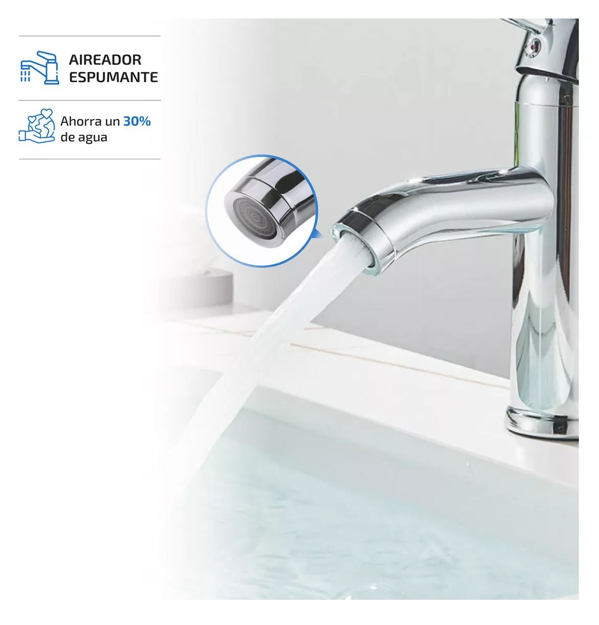 Foto 4 | Llave Mezcladora Baja Monomando Para Lavabo Lab.g Fregadero Grifo Lavamanos Baño Plateada