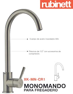 Foto 2 | Monomando Para Fregadero Cromado