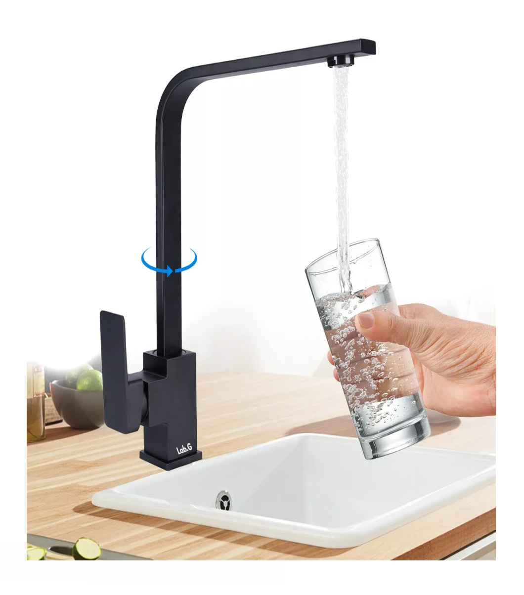 Foto 4 pulgar | Grifo Monomando Fregadero Llave Mezcladora Para Cocina Negro
