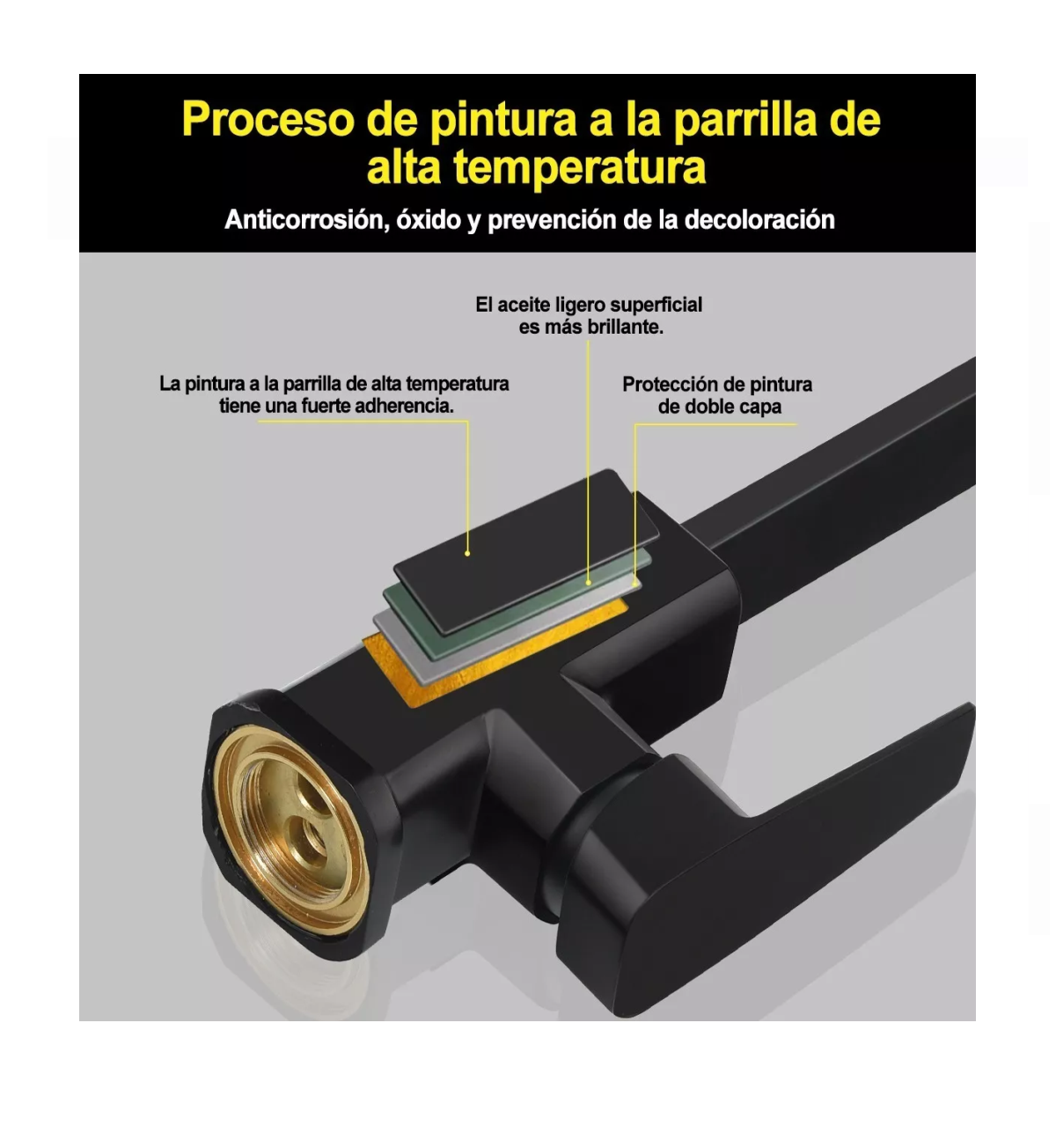 Foto 2 | Mezcladora Para Fregadero Grifo Monomando Negro