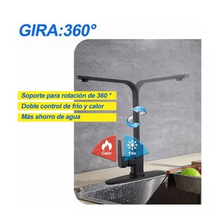 Foto 5 | Mezcladora Para Fregadero Grifo Monomando Negro