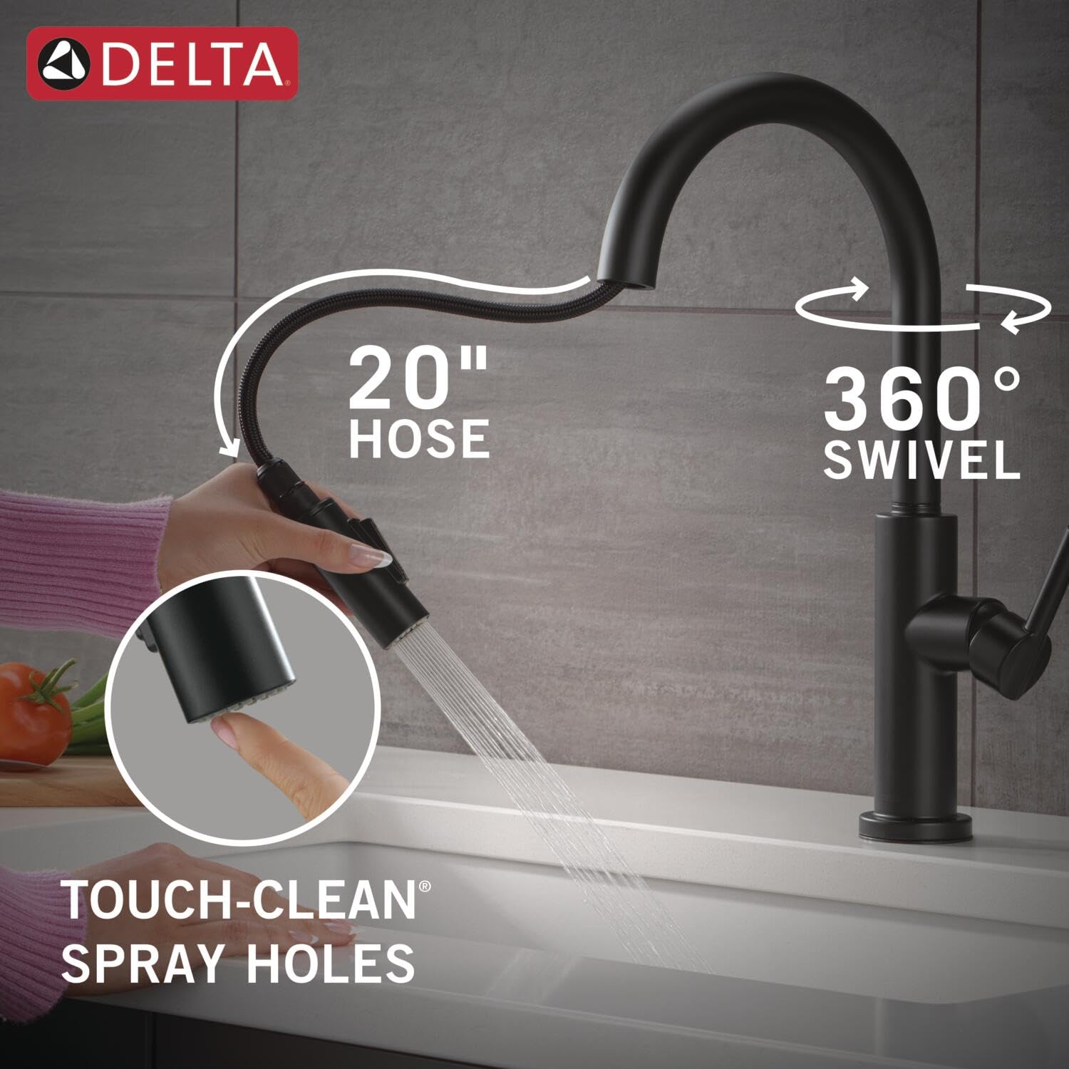 Foto 7 pulgar | Grifo De Cocina Delta Nicoli Con Pulverizador Desplegable Negro - Venta Internacional.