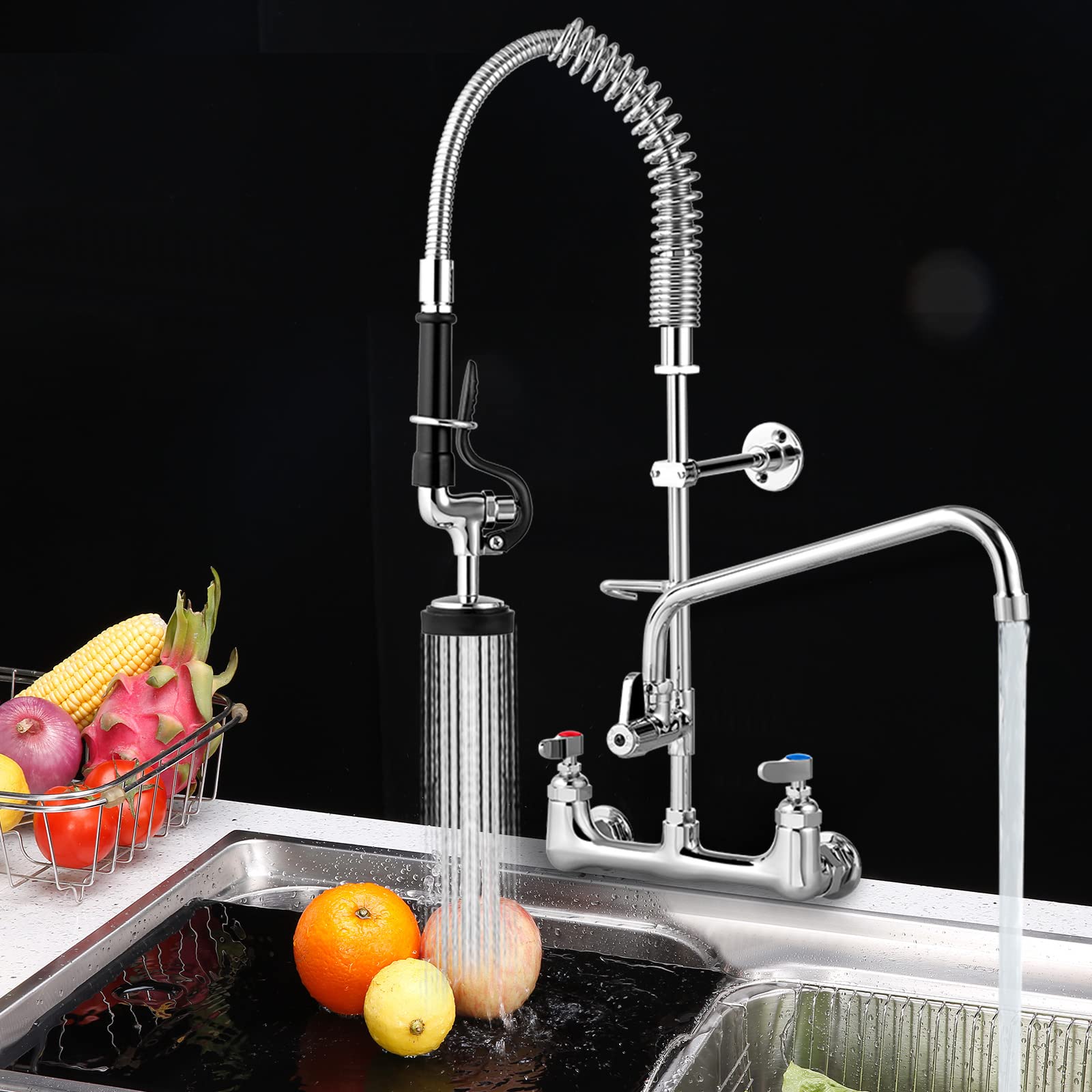 Foto 2 | Grifo Vevor Commercial Con Pulverizador Previo Al Enjuague, Soporte De Pared De 25 Cm - Venta Internacional.