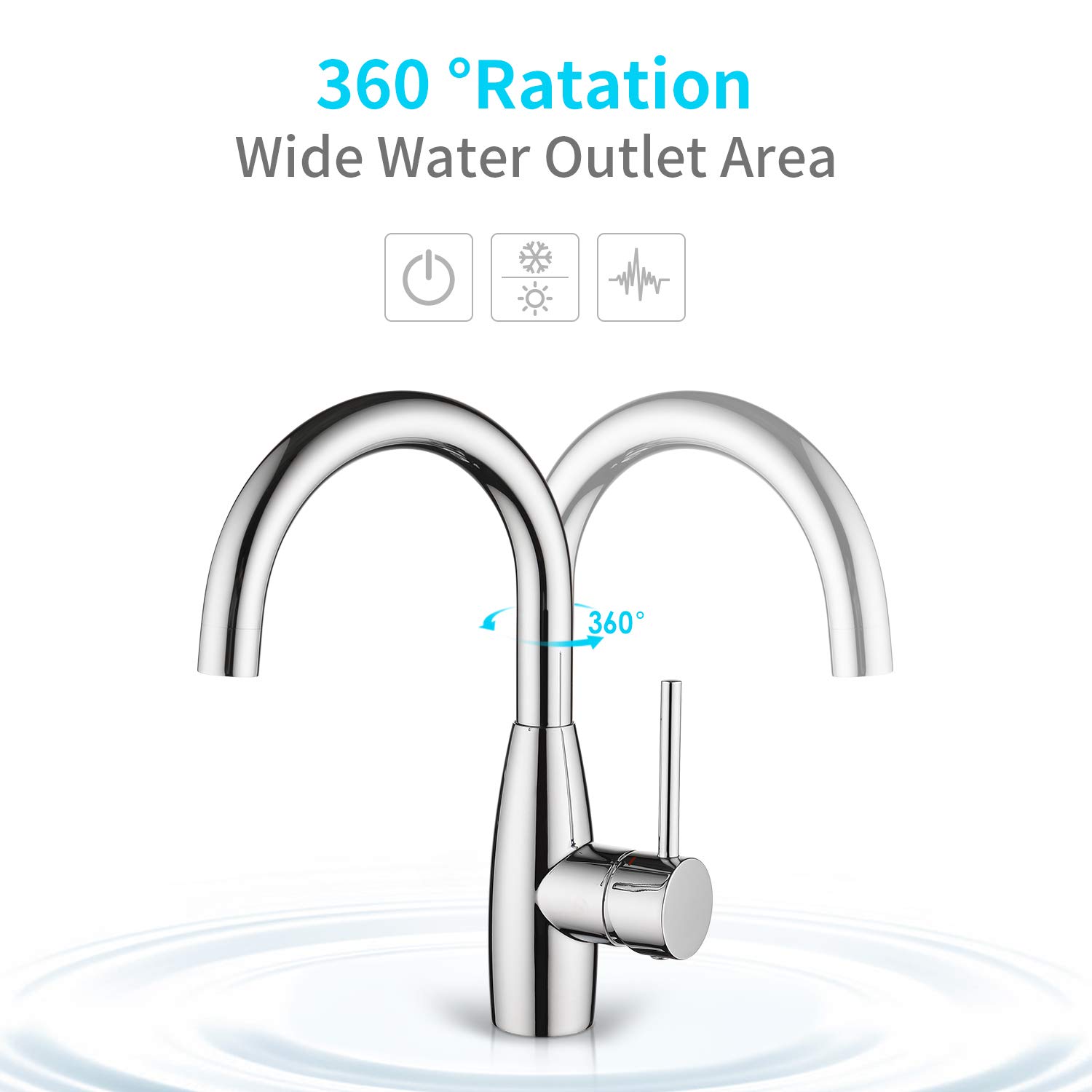 Foto 3 pulgar | Grifo Crea Para Lavabo De Baño, Manija Única, Cromado Con Placa De Cubierta - Venta Internacional.