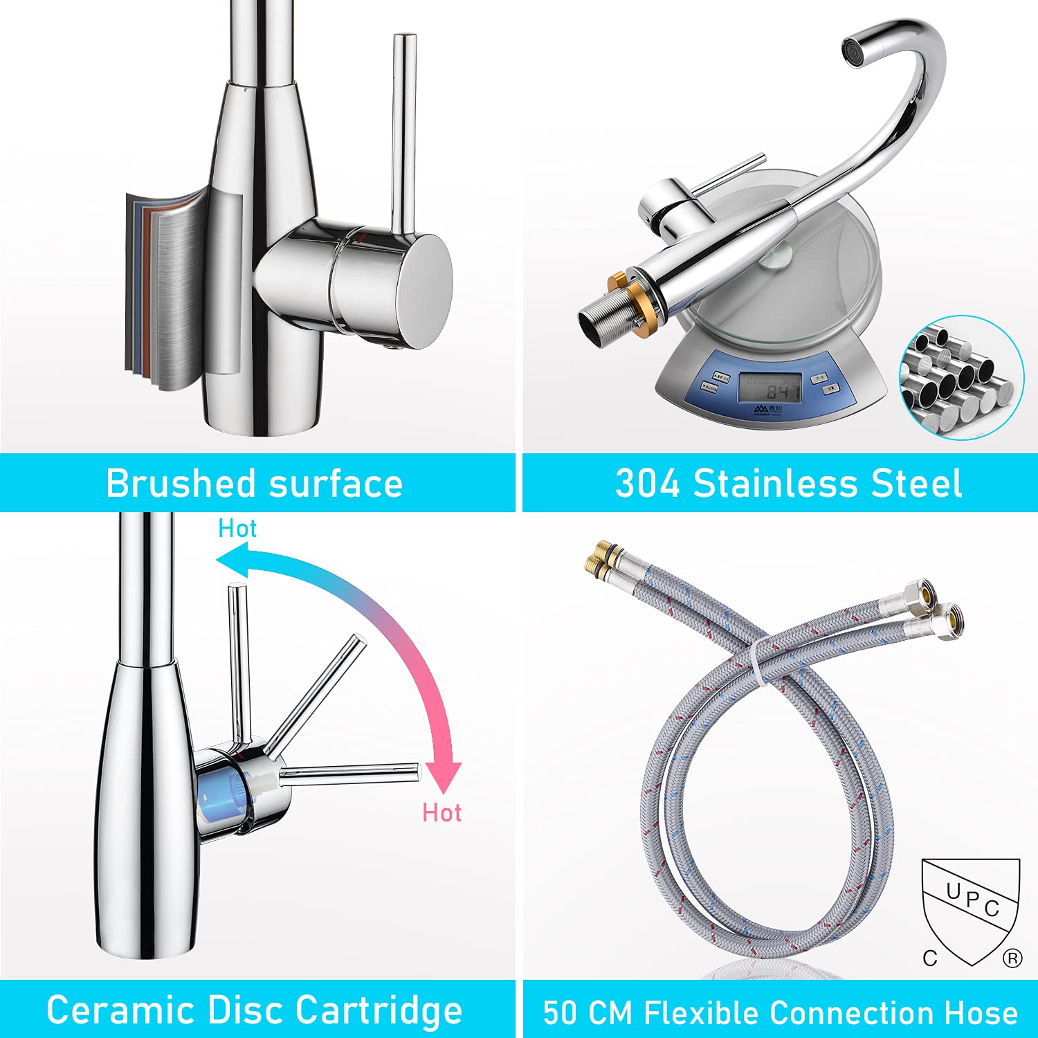 Foto 7 pulgar | Grifo Crea Para Lavabo De Baño, Manija Única, Cromado Con Placa De Cubierta - Venta Internacional.