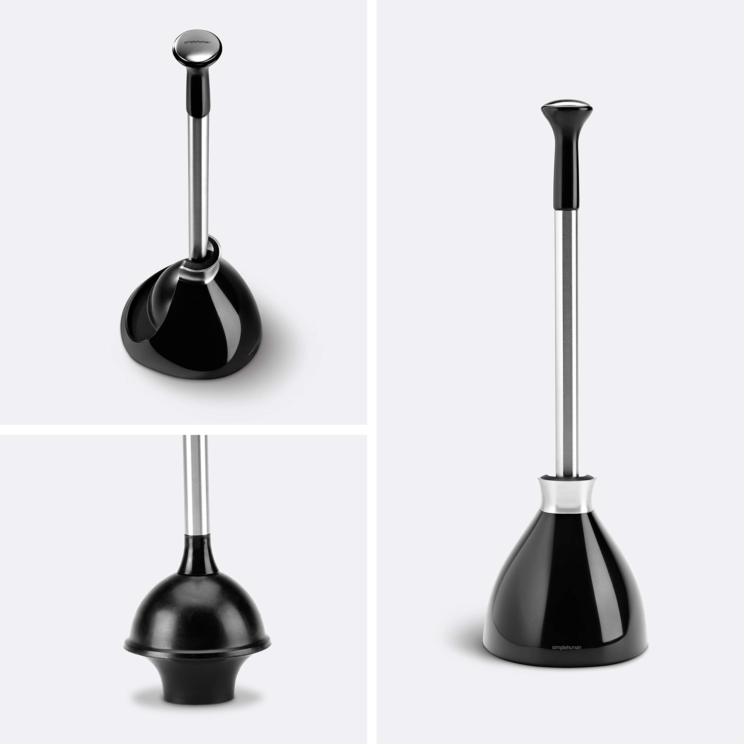 Foto 3 pulgar | Desatascador Simplehuman De Acero Inoxidable Con Soporte Negro - Venta Internacional.