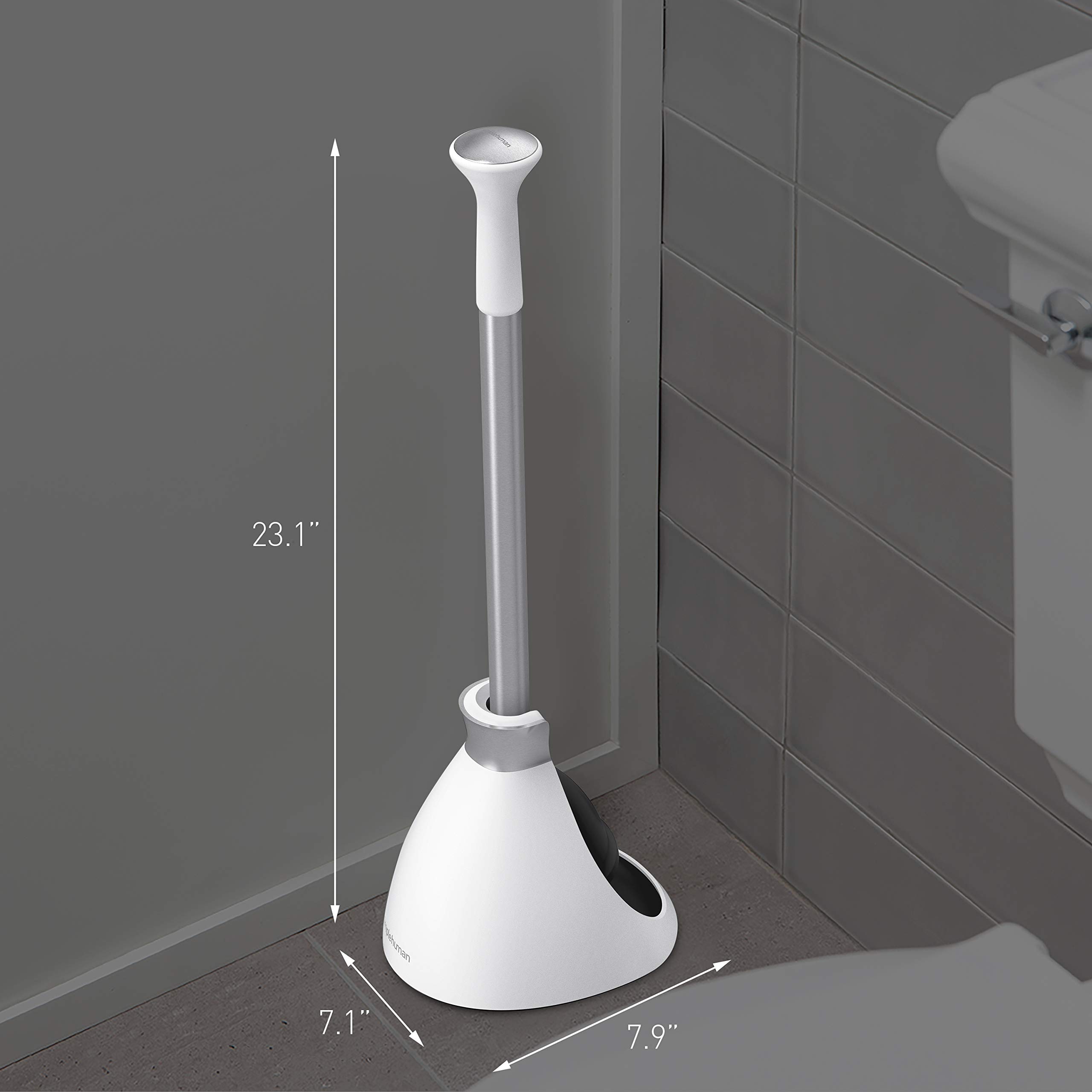 Foto 5 pulgar | Desatascador Simplehuman De Acero Inoxidable Con Soporte Negro - Venta Internacional.