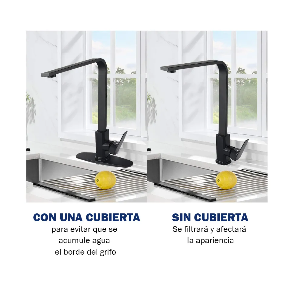 Foto 4 pulgar | Llave Mezcladora Para Fregadero Grifo Monomando Cocina Color Negro
