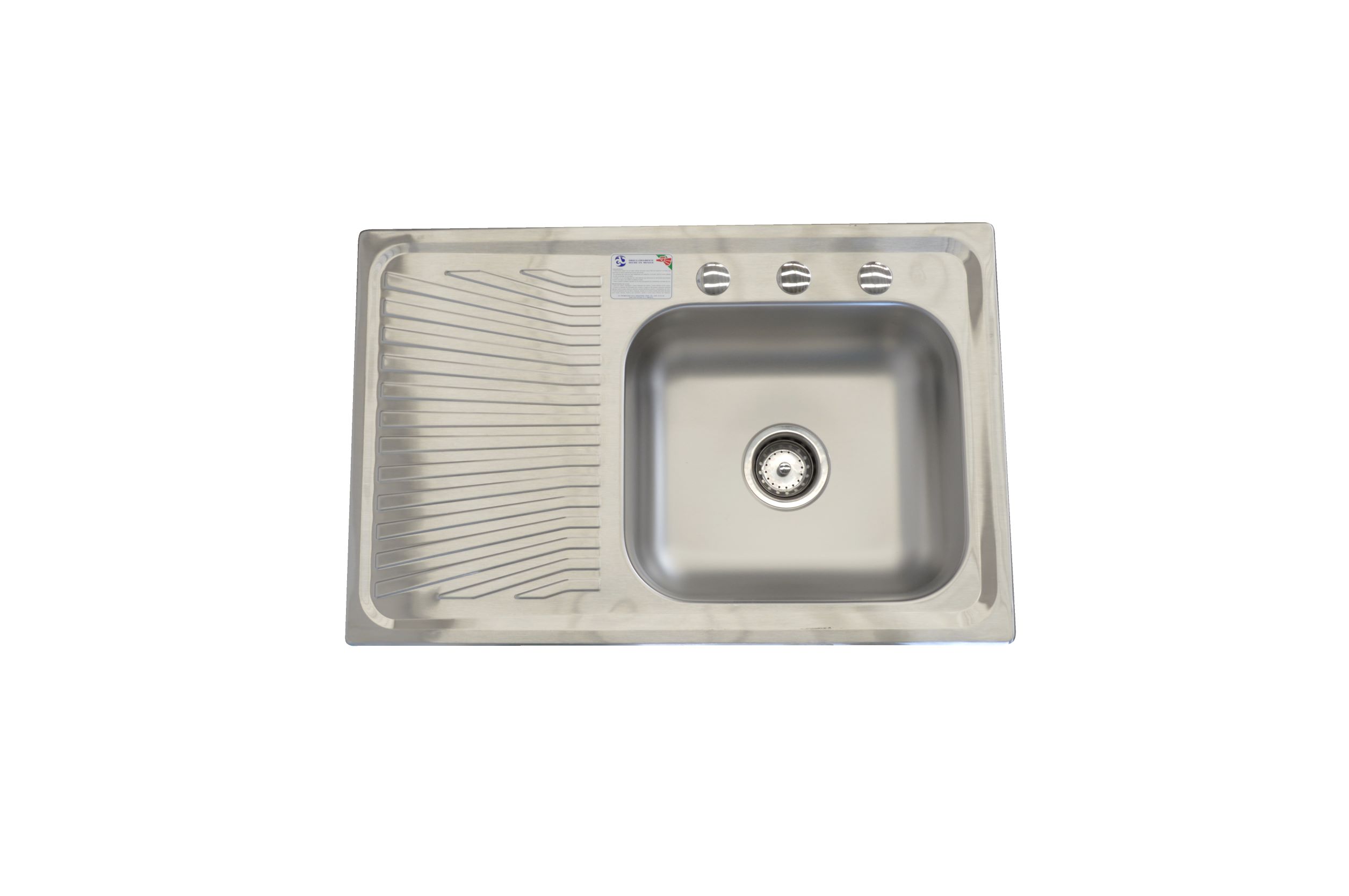 Fregadero de Cocina para Empotrar 1 Tina 80x52x14 Eb Técnica K101 color Gris Izquierda