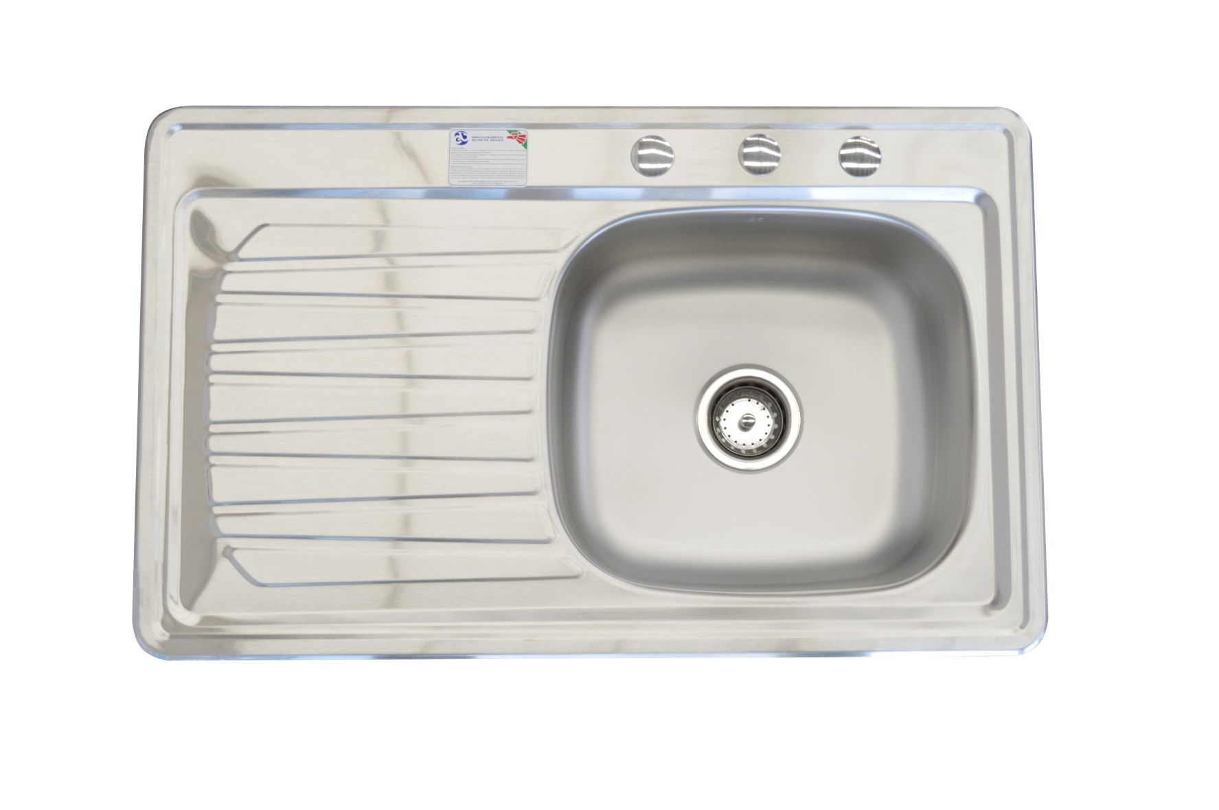 Fregadero de Cocina para Empotrar 1 Tina Eb 87x54x18 C101n color Gris Izquierda