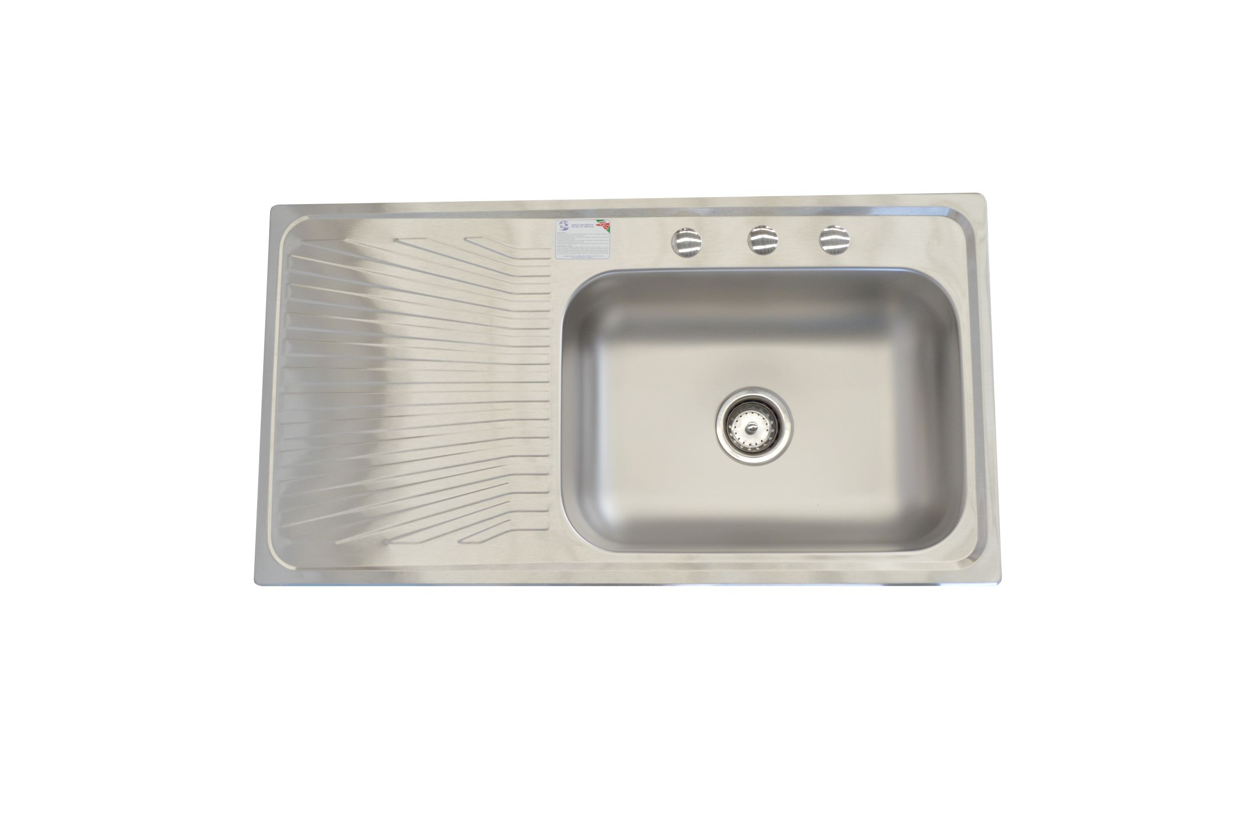 Fregadero Cocina Empotrar 1 Tina 101x54x15 Eb Técnica K201 color Gris Izquierda