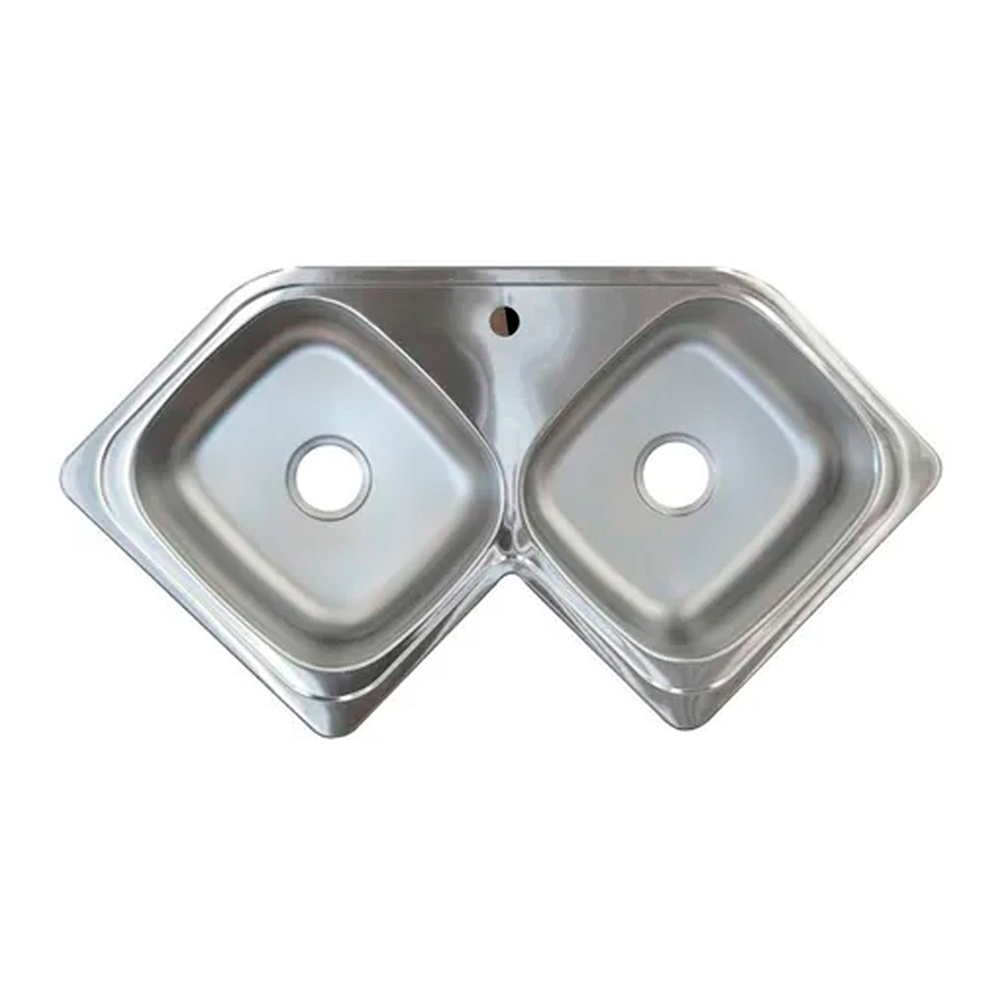 Fregadero de Cocina para Submontar 2 Tinas Esquinero100x52x18 Eb Técnica Cse110 color Gris