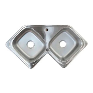 Foto 1 | Fregadero de Cocina para Submontar 2 Tinas Esquinero100x52x18 Eb Técnica Cse110 color Gris