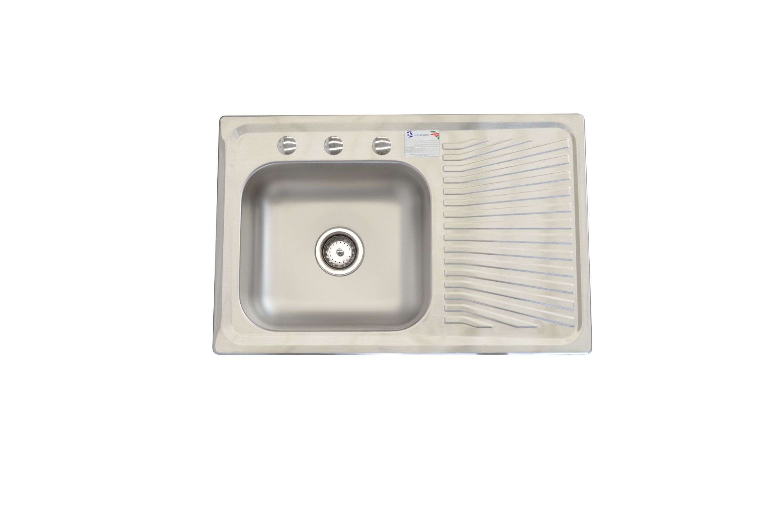 Fregadero de Cocina para Empotrar 1 Tina 80x52x14 Eb Técnica K102 color Gris Derecha