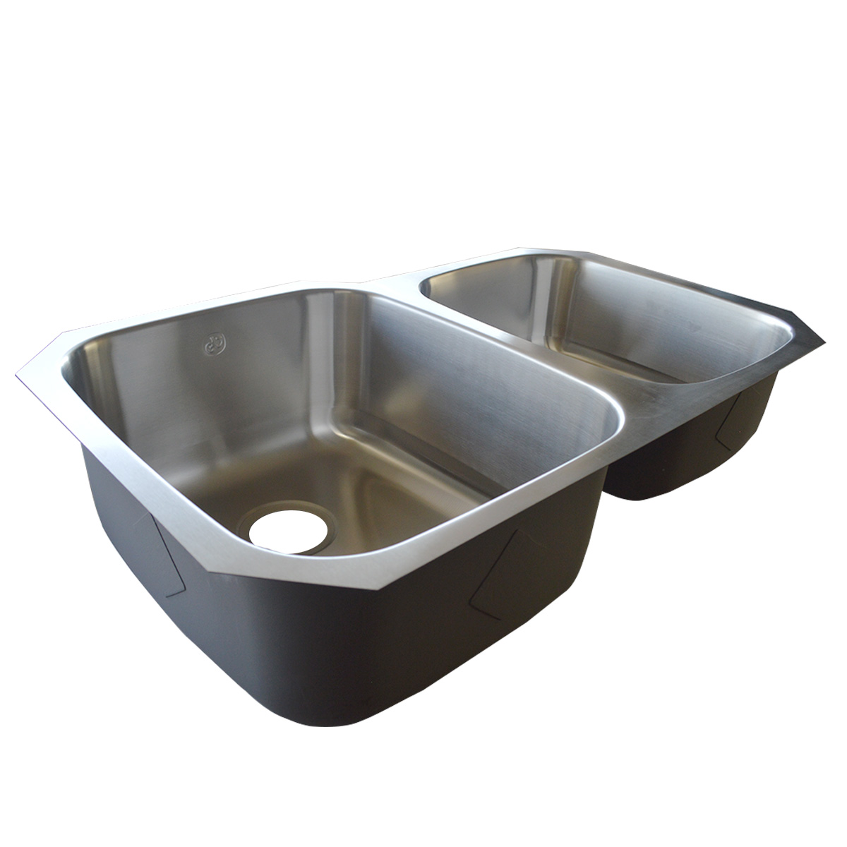 Fregadero de Cocina para Submontar 2tinas 81x52x23 Eb Técnica A31209ar Der color Gris