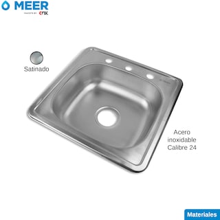 Foto 6 | Kit Completo De Tarja Sencilla Con Mezcladora Monomando para Cocina Meer-CNX color Gris