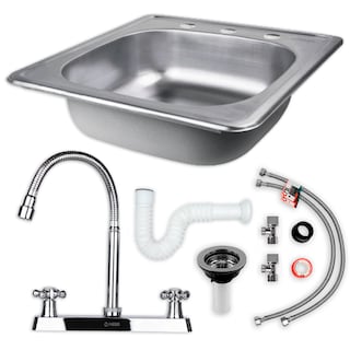 Foto 1 | Kit Completo De Tarja Sencilla Con Mezcladora Flexible Para Cocina Meer-CNX color Gris