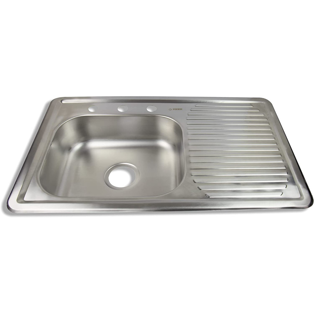 Foto 2 | Kit de Tarja con Escurridero Der con Mezcladora Monomando para Cocina Meer-CNX color Gris