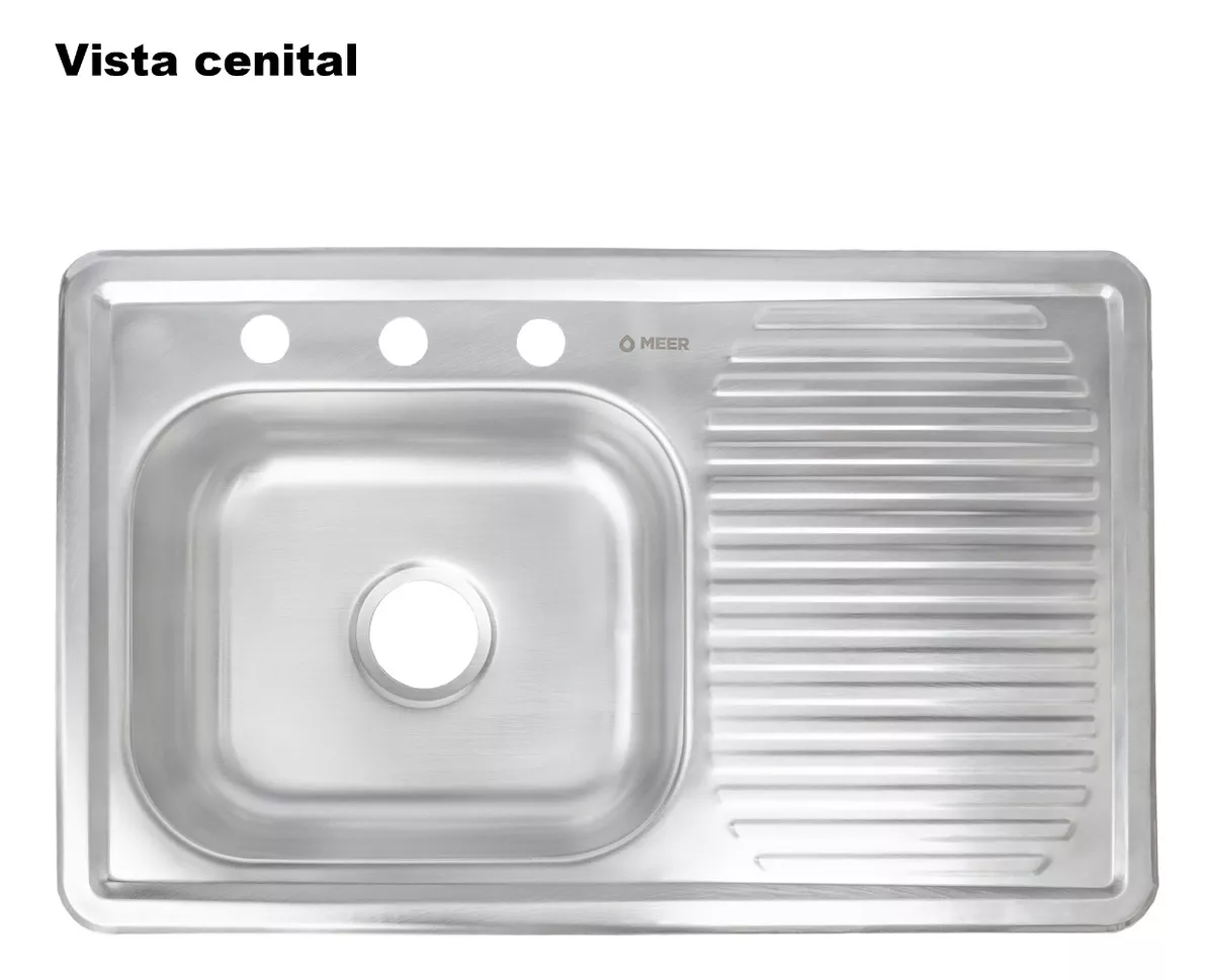 Foto 6 | Kit de Tarja con Escurridero Der con Mezcladora Monomando para Cocina Meer-CNX color Gris