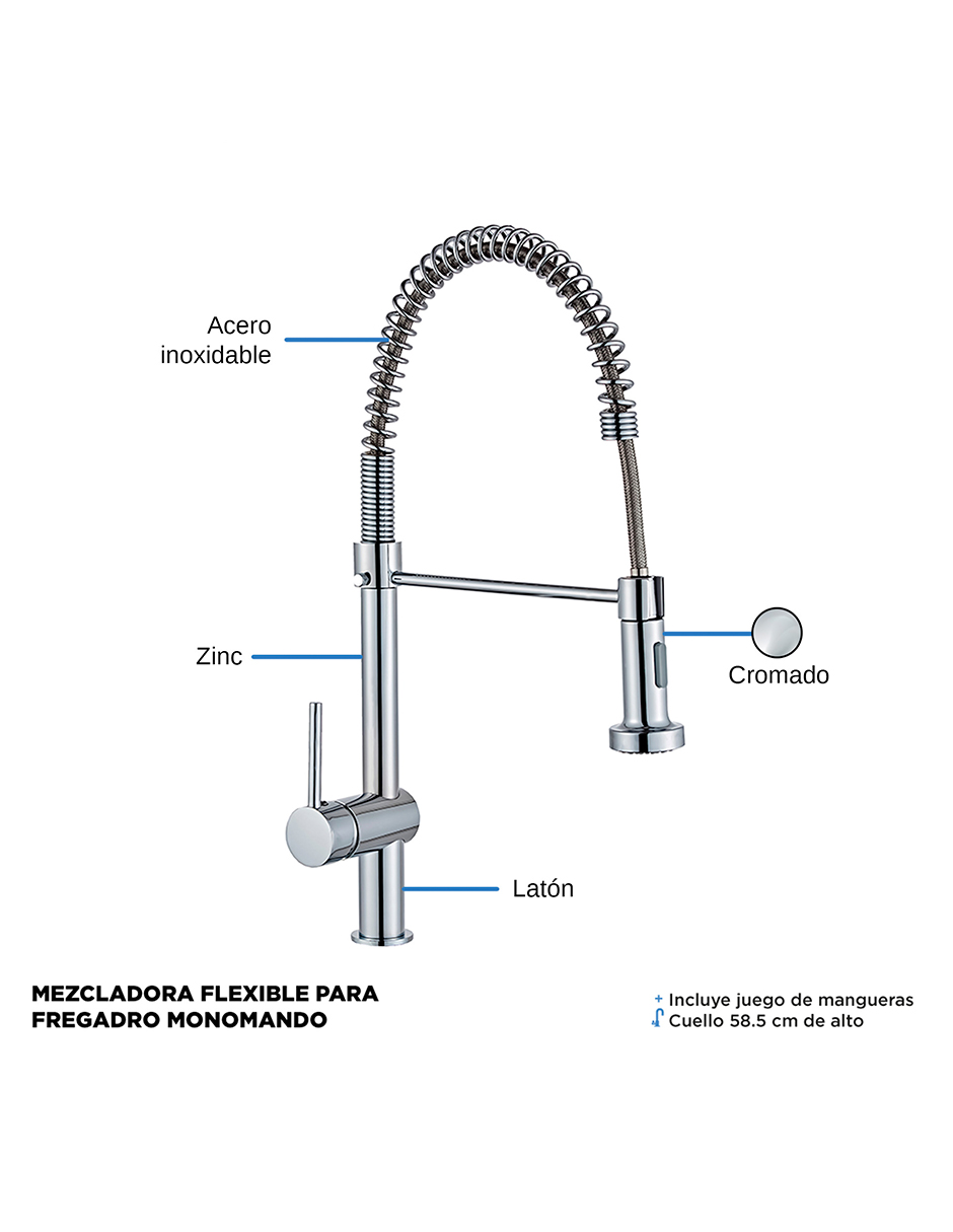 Foto 6 pulgar | CNX Tarja Doble De Submontar En Acero Inoxidable Mezcladora Monomando Kit De Instalación Gratis Escurridor