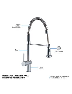 Foto 5 | CNX Tarja Doble De Submontar En Acero Inoxidable Mezcladora Monomando Kit De Instalación Gratis Escurridor