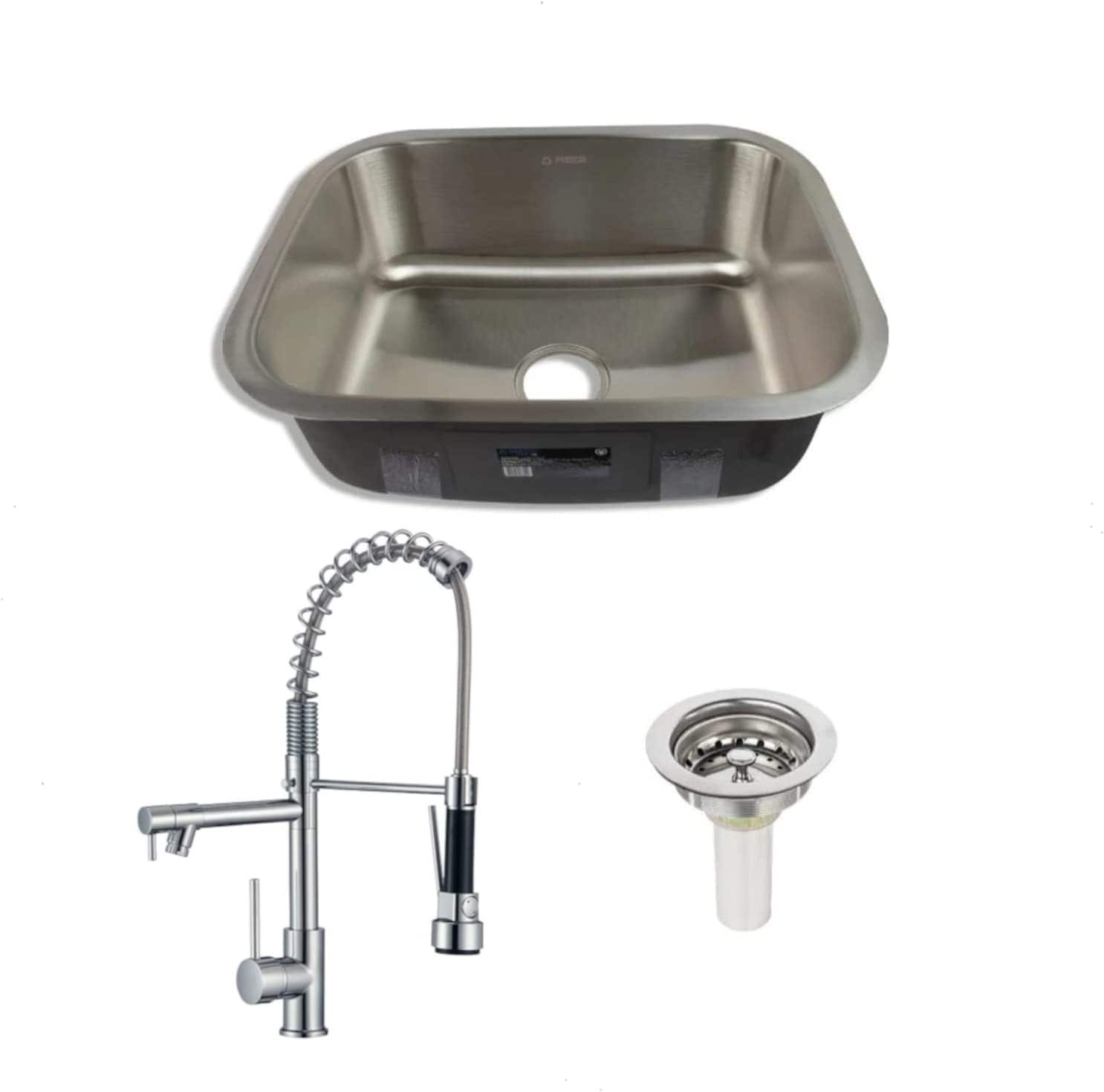 Fregadero de Cocina CNX color Gris Contra Canasta y Mezcladora Monomando $2,849