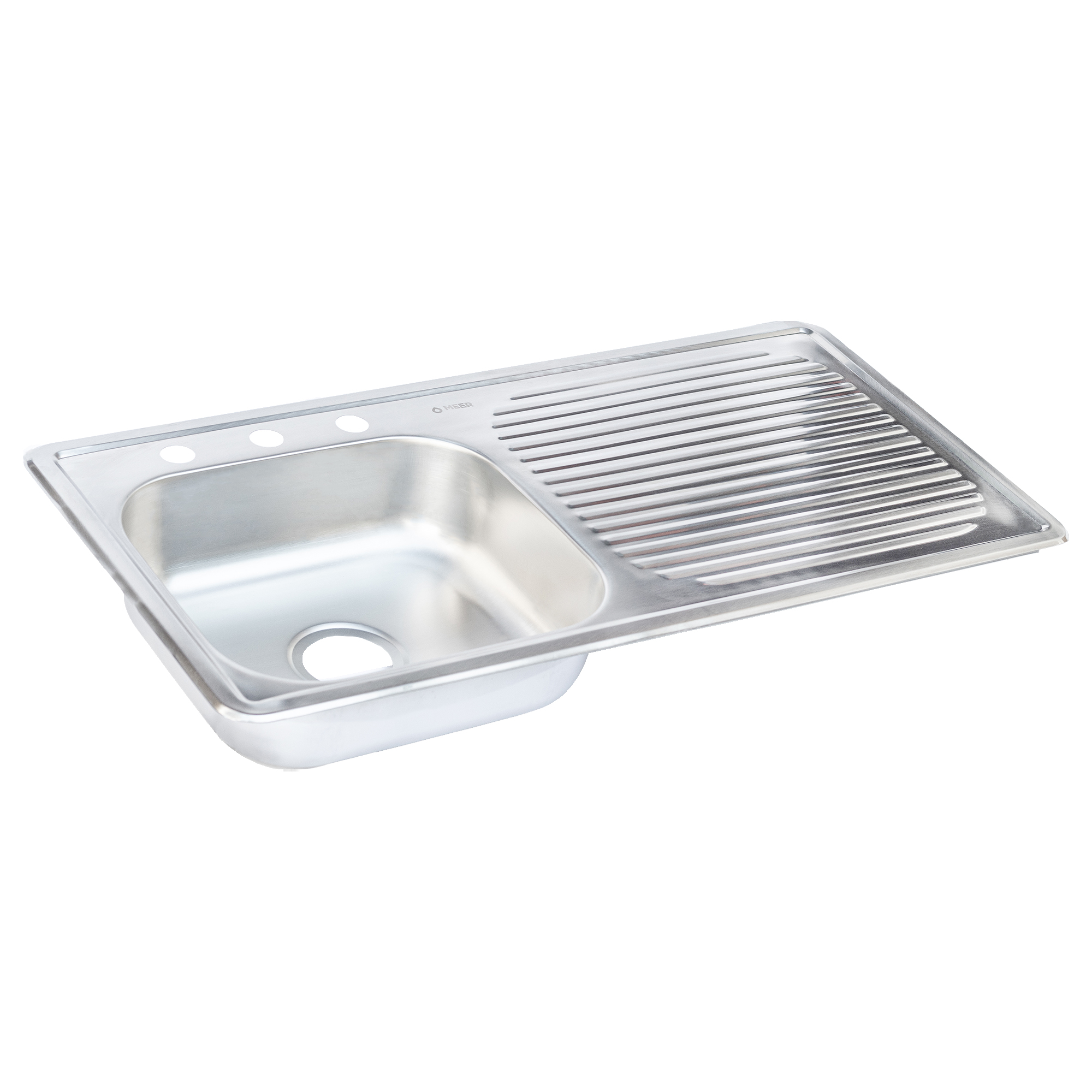 Meer Faucets By Cnx - Fregadero De Cocina Sencillo Con Escurridero Derecho 100cm X 50cm X 15cm