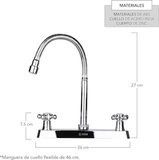 Foto 2 | Cnx Tarja Sencilla Para Submontar De 59 Cm X 45 Cm, Con Profundidad De 22 Cm, Mezcladora Flexible Y Kit De Instalación
