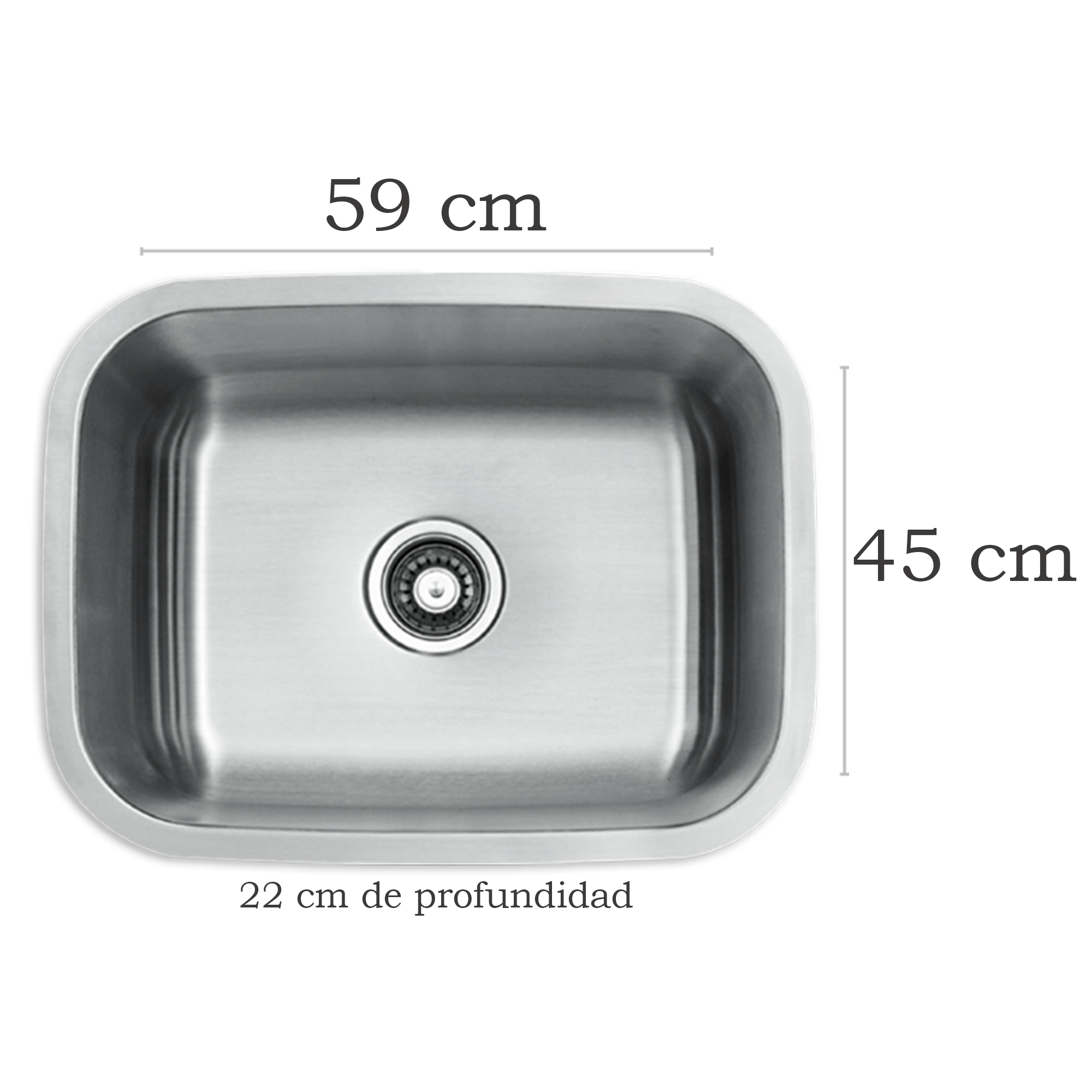 Foto 4 | Cnx Tarja Sencilla Para Submontar De 59 Cm X 45 Cm, Con Profundidad De 22 Cm, Mezcladora Flexible Y Kit De Instalación