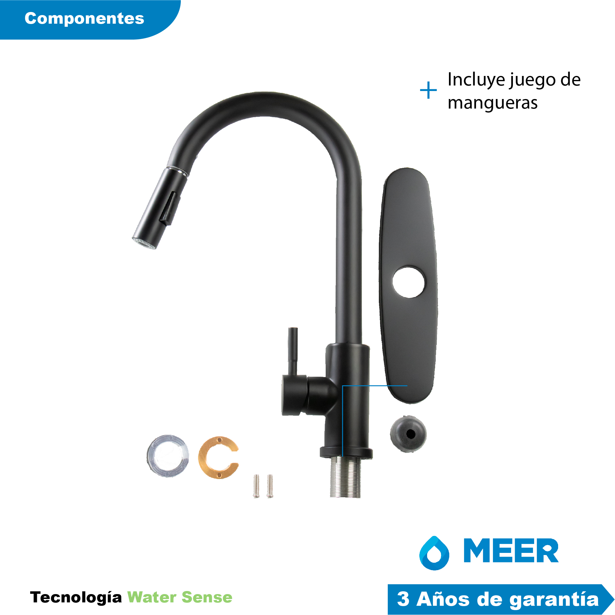 Foto 4 | Kit de Fregadero de Cocina Meer-CNX con Mezcladora de Acero Inoxidable