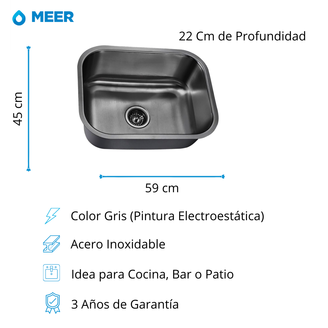 Foto 6 pulgar | Kit de Fregadero de Cocina Meer-CNX con Mezcladora de Acero Inoxidable