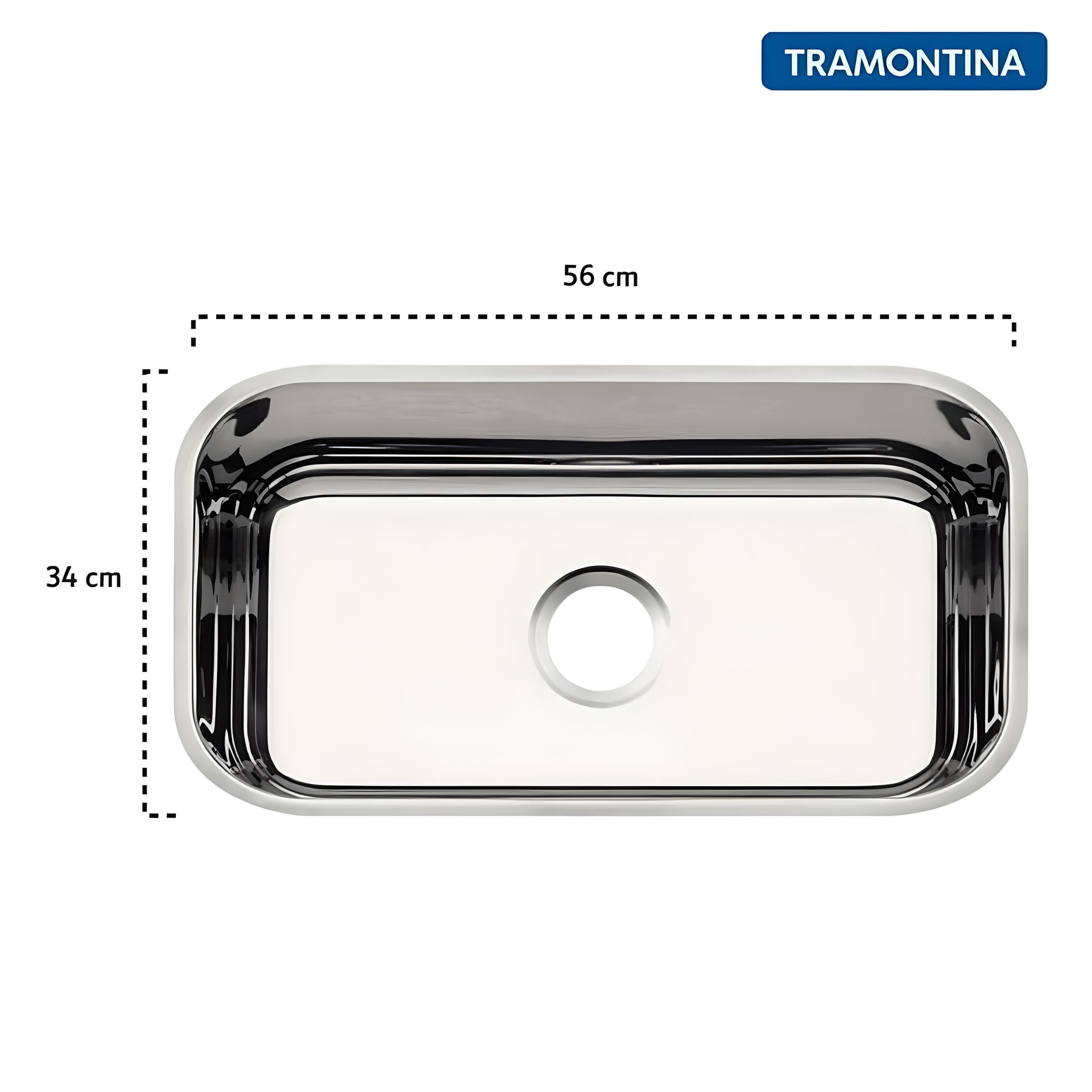 Foto 3 pulgar | Tarja para Cocina Bajo Poner Tramontina Lavínia 56 Bl en Acero Inoxidable Pre-pulido 56 x 34 cm