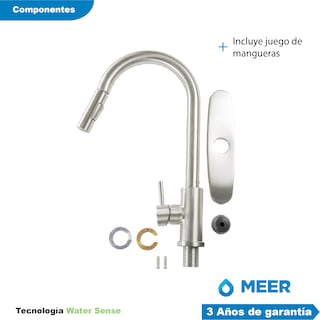 Foto 7 | Kit Completo de Tarja de Cocina Sencilla Meer-CNX con Mezcladora Monomando Premium