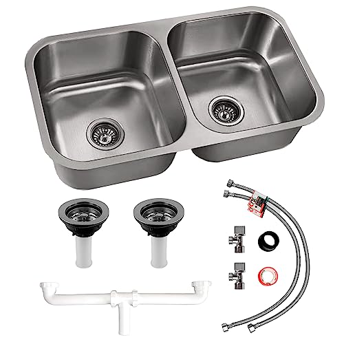 Kit de Tarja Doble de Acero Inoxidable Meer-CNX TD8247SR2G + KIT-002 de Instalación