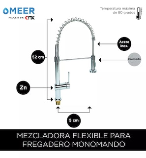 Foto 2 | Fregadero para Cocina con Escurridor Derecho Meer Faucets By CNX Acero Inoxidable Mezcladora Flexible con dos Tipos
