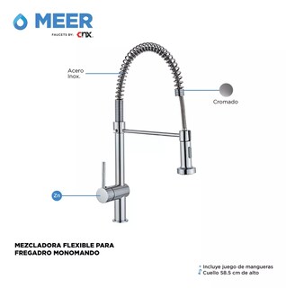 Foto 4 | Fregadero para Cocina con Escurridor Derecho Meer Faucets By CNX Acero Inoxidable Mezcladora Flexible con dos Tipos