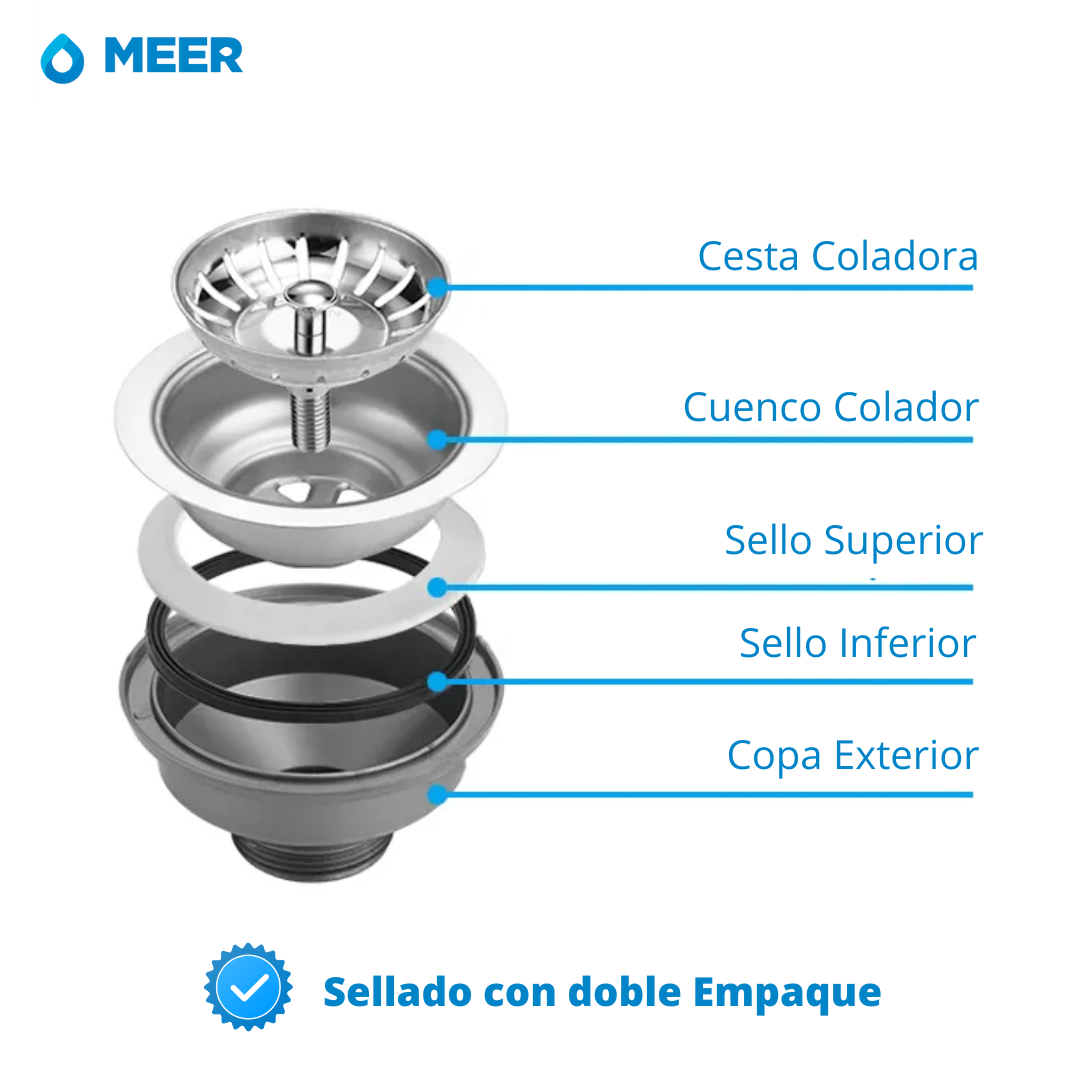 Foto 4 pulgar | Tarja de Acero Inoxidable más Kit de Instalación y Escurridor