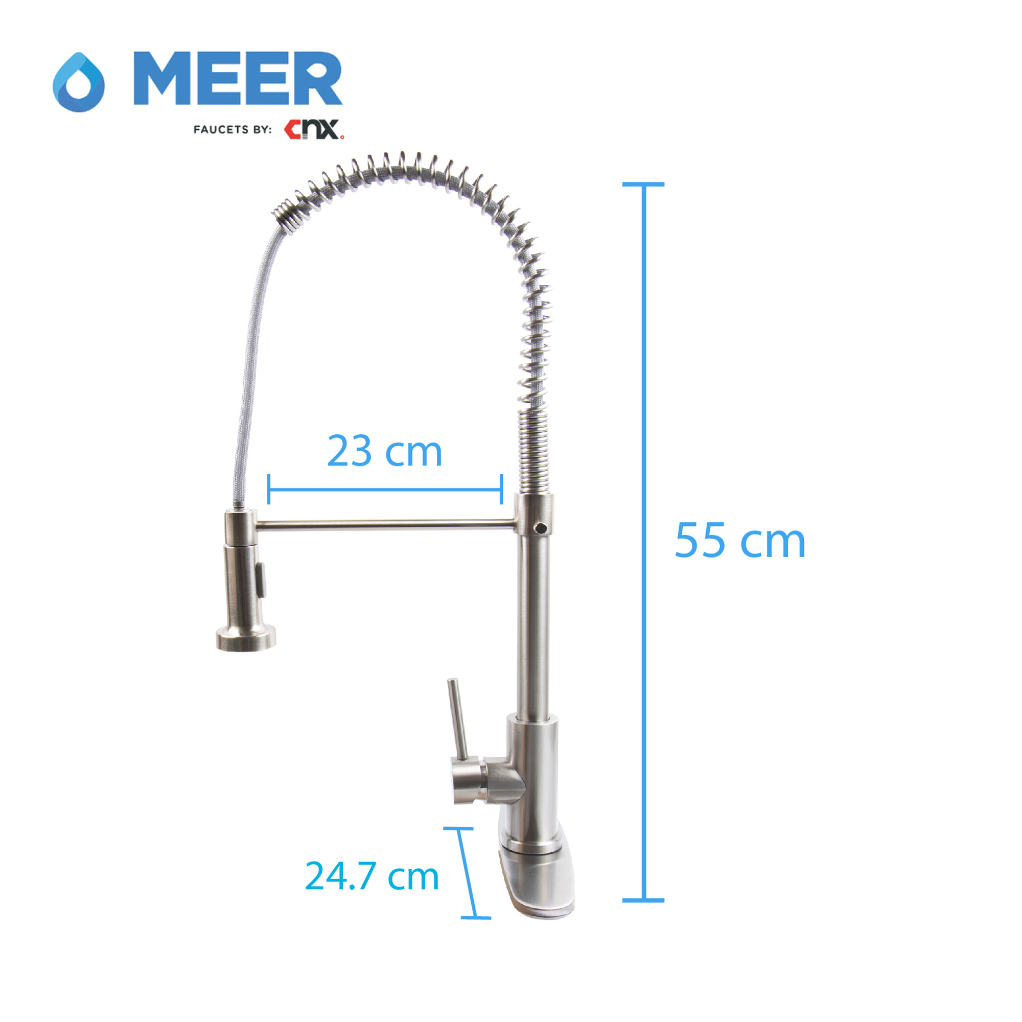 Foto 9 pulgar | Meer Faucets By Cnx | Tarja De Acero Inoxidable + Mezcladora De Cuello Flexible Cromada En Acero Inoxidable, Incl