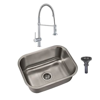 Foto 1 | Meer Faucets By Cnx | Tarja De Acero Inoxidable + Mezcladora De Cuello Flexible Cromada En Acero Inoxidable, Incl